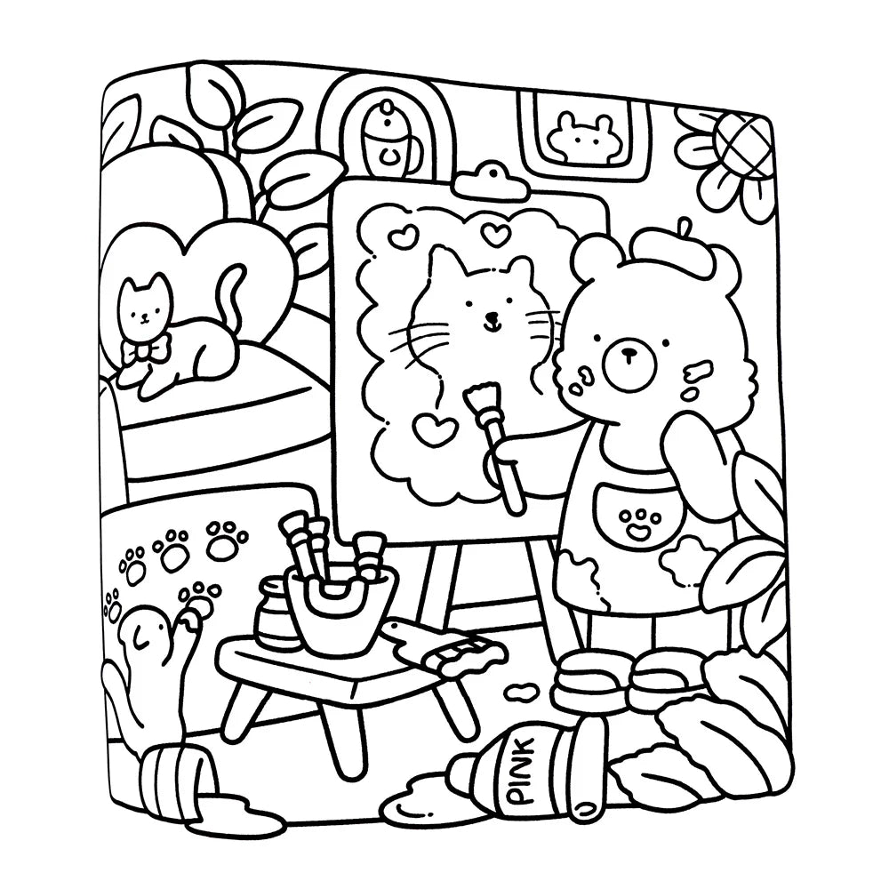 Halloween Coloring Book COZY FRIENDS Coloring Book For Adults And Teens Featuring Adorable Creepy Creatures for Halloween Gifts