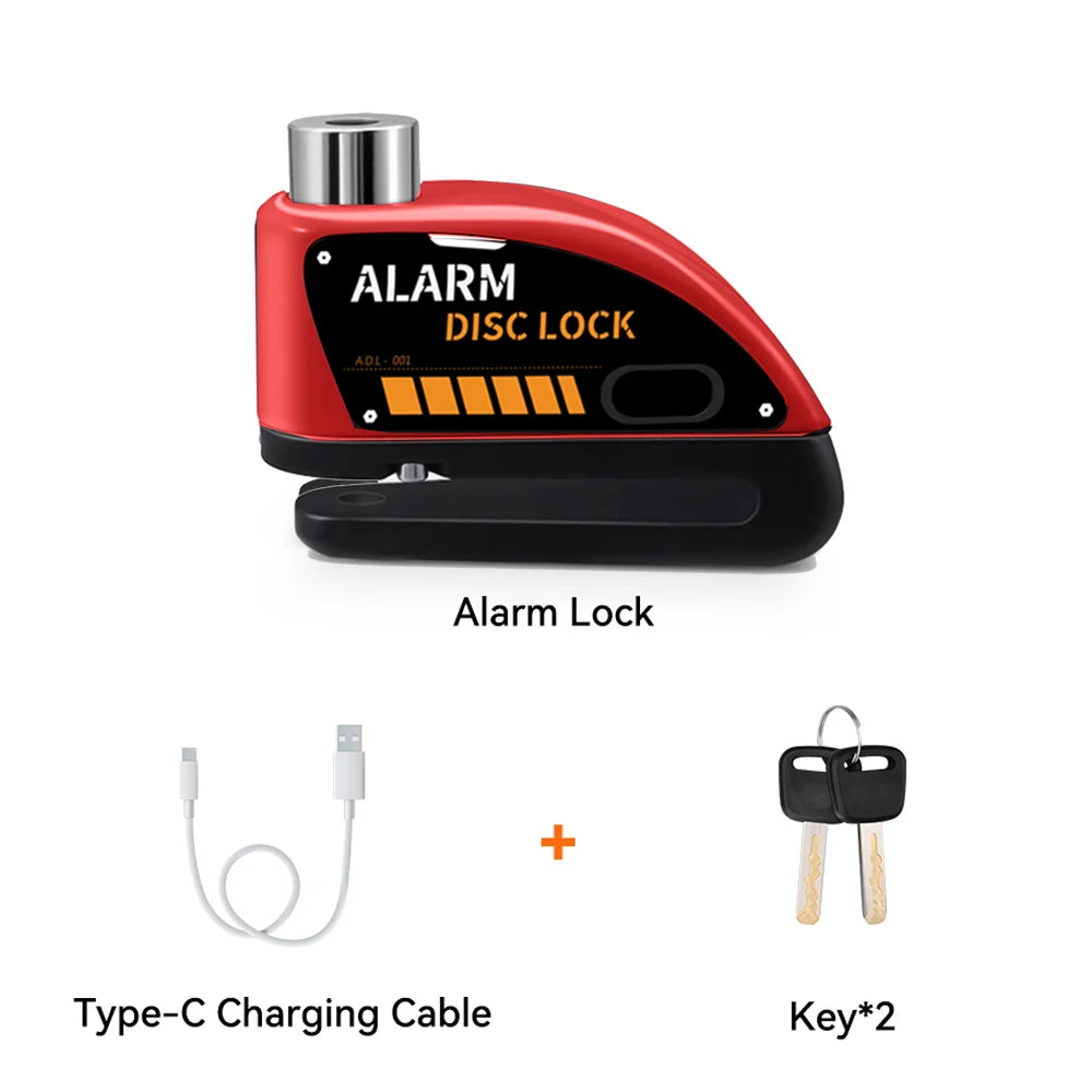 Extractme Motorcycle Alarm Disc Brake Lock 120dB Bicycle Wheel Disk Padlock Security Anti-Theft Lock Scooter Alarma Motocicleta