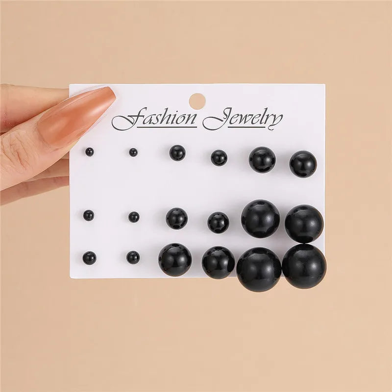 LETAPI 12 pairs/set Female Pearl Earrings Set For Women Bohemian Geometric Stud Earrings for Women Fashion Jewelry Gifts