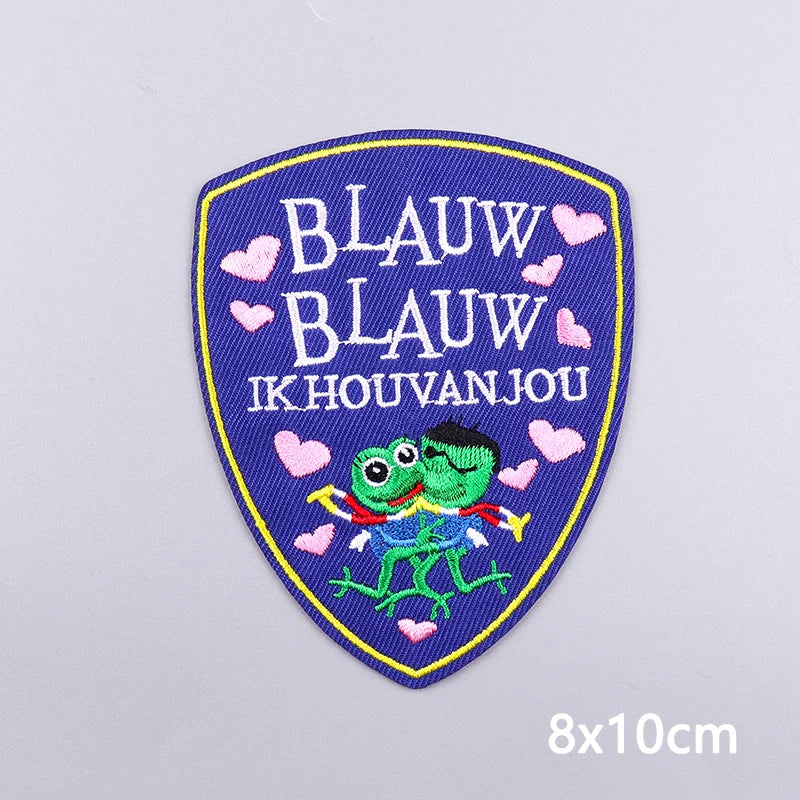 2025 New Designs Netherland Oeteldonk Carnival Iron On Patches For Clothes Oeteldonk Emblem Frog Embroidery Patch Festival Badge