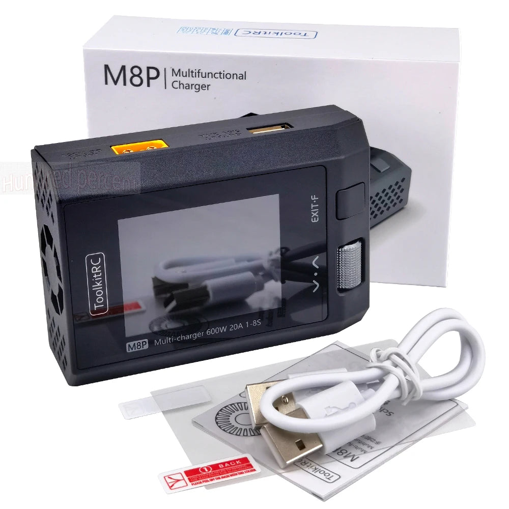 ToolkitRC M8P Charger with an increase in accuracy power of 600W 20A 5V 1-8S Multifunctional signal testing M8S upgraded