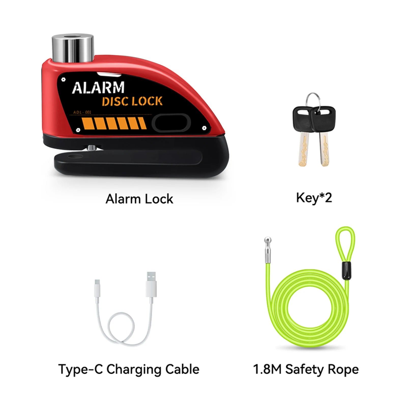 Extractme Motorcycle Alarm Disc Brake Lock 120dB Bicycle Wheel Disk Padlock Security Anti-Theft Lock Scooter Alarma Motocicleta