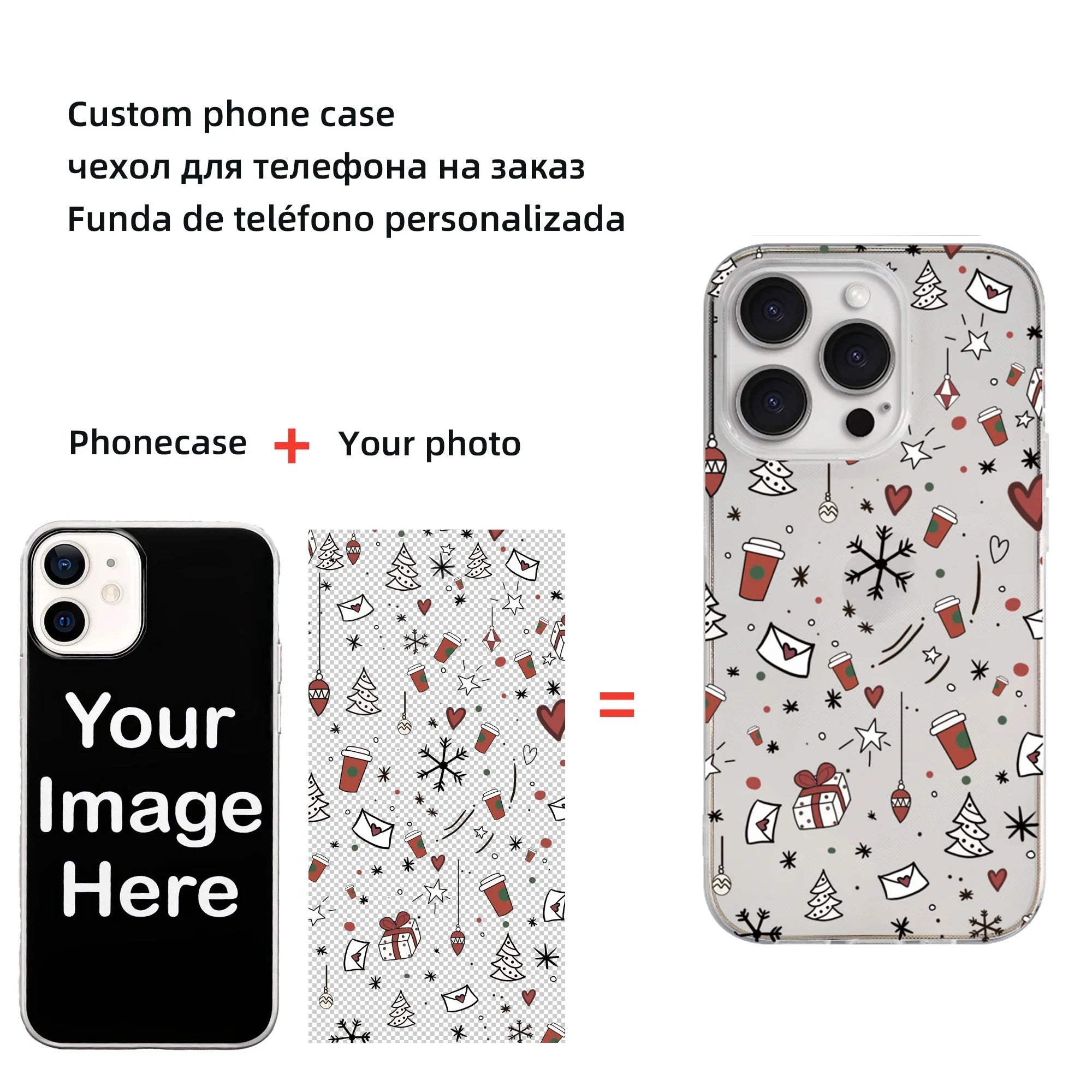 Customized transparent Soft Phone Case for iPhone 17 16 15 14 13 12 Pro Max Plus Soft Cover Personalized Design DIY Photo