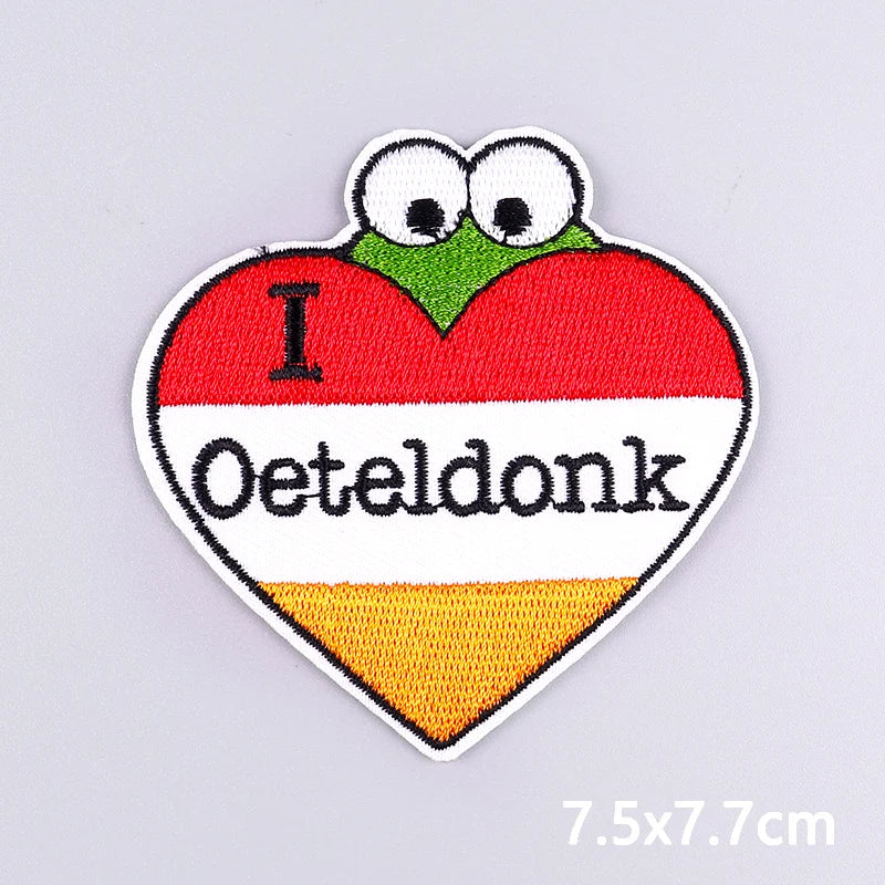 2025 New Designs Netherland Oeteldonk Carnival Iron On Patches For Clothes Oeteldonk Emblem Frog Embroidery Patch Festival Badge