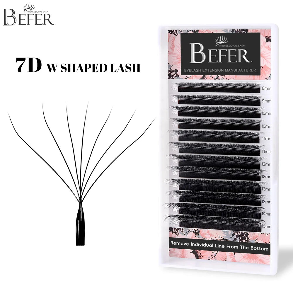 Befer Cilios YY/3D/4D/5D/6D W Shaped Fake Eyelashes Extension Technologic Fiber High Quality Soft Natural Professional Wholesale