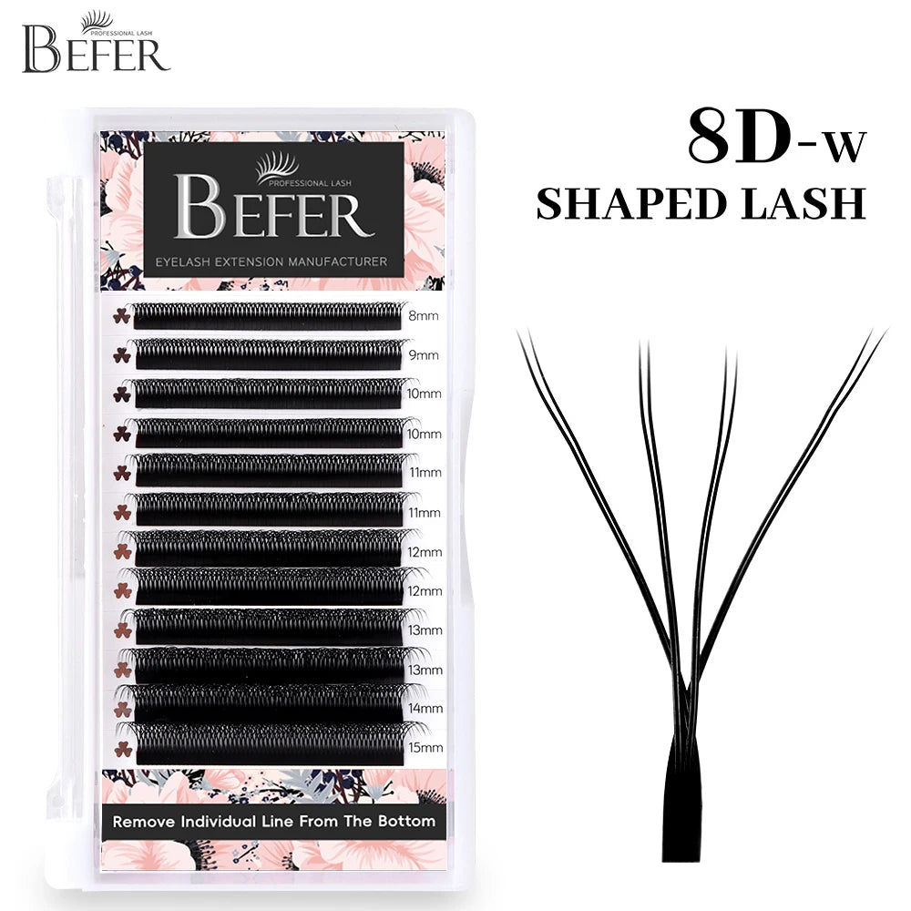 Befer Cilios YY/3D/4D/5D/6D W Shaped Fake Eyelashes Extension Technologic Fiber High Quality Soft Natural Professional Wholesale