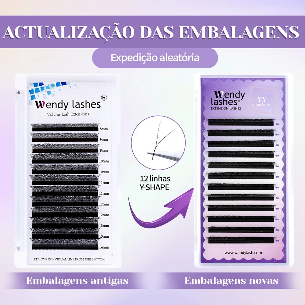 Wendy Lashes YY Shape Eyelash Extensions Automatic Flowering W Shape Bloom 3D 4D 5D 6D 8DPremade Supplies Black Lashes Cilios 5D