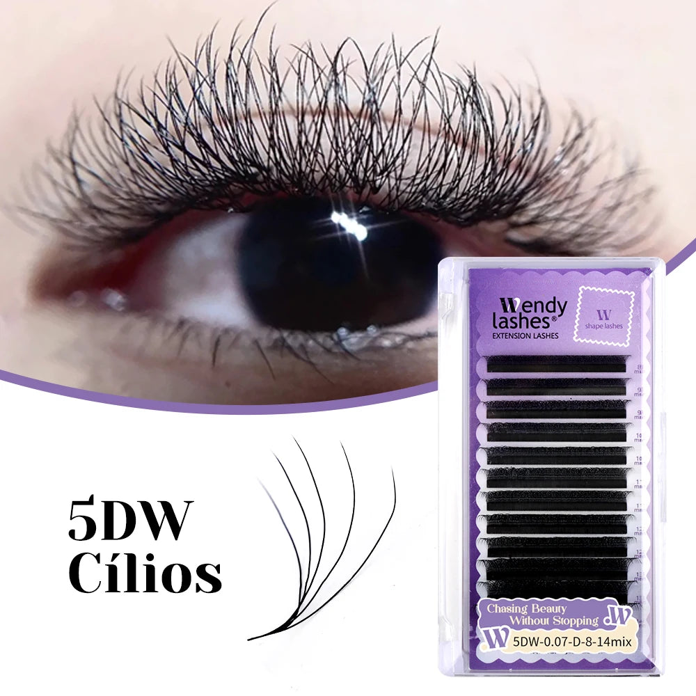 Wendy Lashes YY Shape Eyelash Extensions Automatic Flowering W Shape Bloom 3D 4D 5D 6D 8DPremade Supplies Black Lashes Cilios 5D
