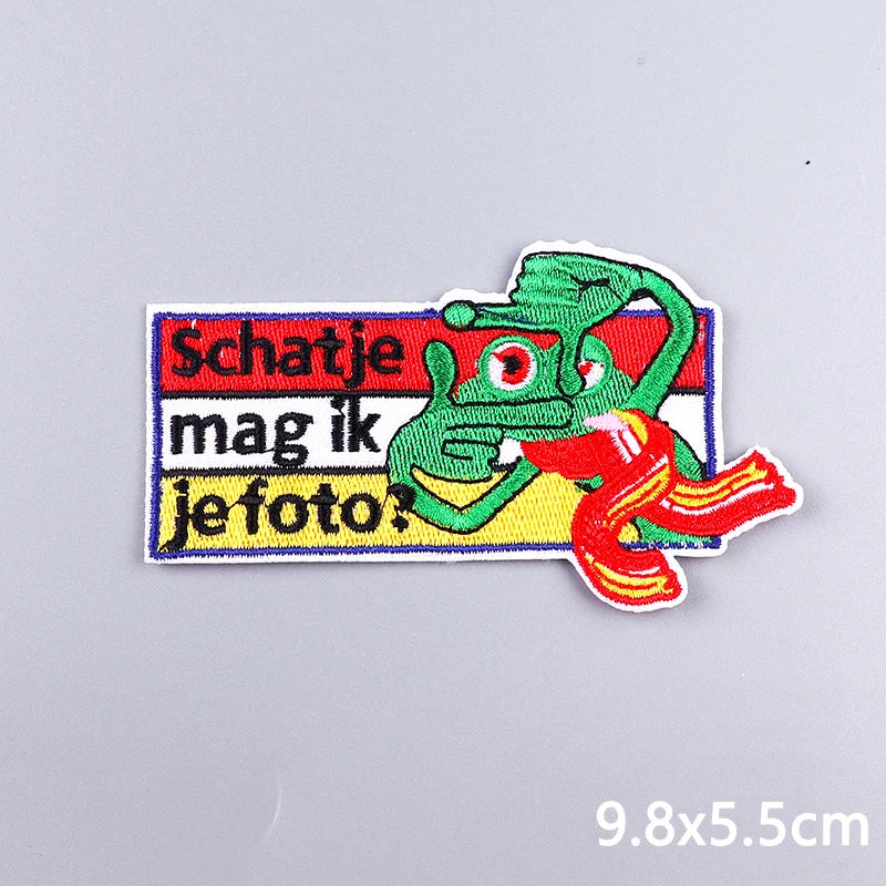 2025 New Designs Netherland Oeteldonk Carnival Iron On Patches For Clothes Oeteldonk Emblem Frog Embroidery Patch Festival Badge