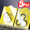 1-5Pcs Tempered Glass for iPhone 17 16 15 14 13 Pro Max Plus Mini Camera Lens Protector Black Circle Protective Lens Film Cover