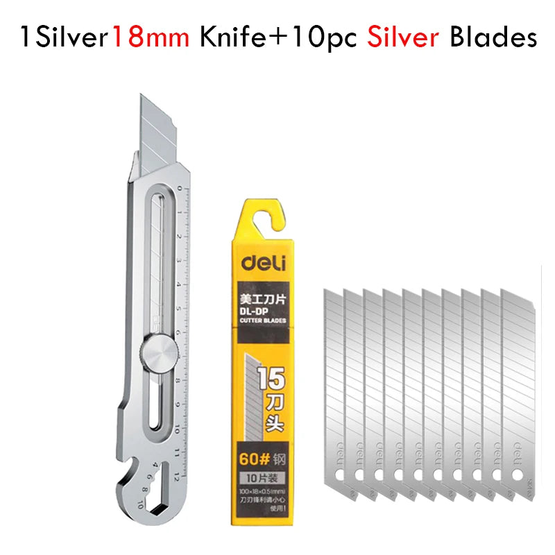 Multifunctional Utility Knife 6 in 1 Stainless Steel нож канцелярия Stationery All Purpose Cutter Bottle Tin Opener Screw Ruler
