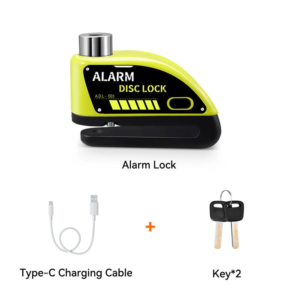 Extractme Motorcycle Alarm Disc Brake Lock 120dB Bicycle Wheel Disk Padlock Security Anti-Theft Lock Scooter Alarma Motocicleta