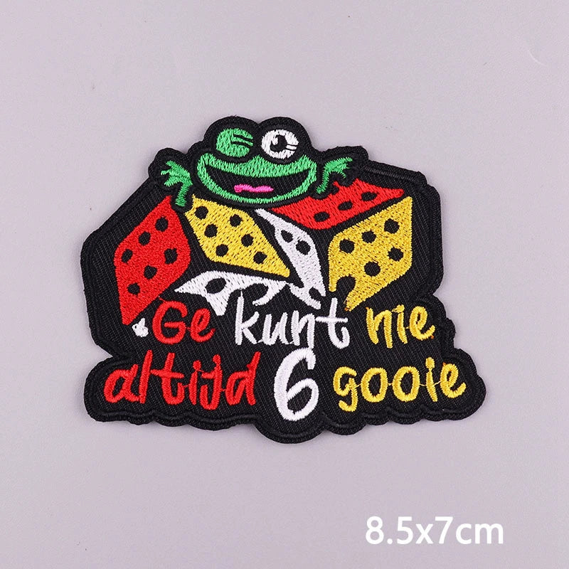 2025 New Designs Netherland Oeteldonk Carnival Iron On Patches For Clothes Oeteldonk Emblem Frog Embroidery Patch Festival Badge