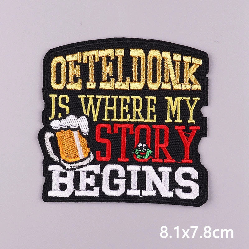 2025 New Designs Netherland Oeteldonk Carnival Iron On Patches For Clothes Oeteldonk Emblem Frog Embroidery Patch Festival Badge