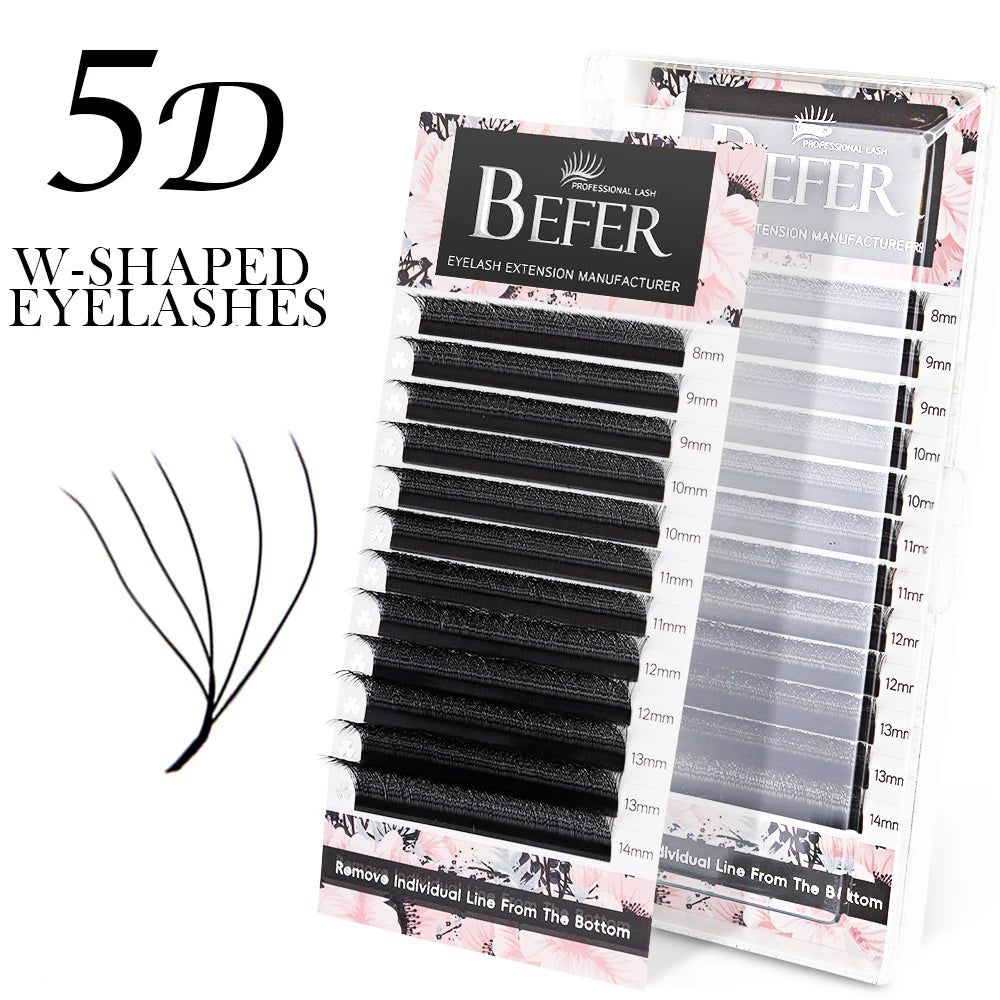 Befer Cilios YY/3D/4D/5D/6D W Shaped Fake Eyelashes Extension Technologic Fiber High Quality Soft Natural Professional Wholesale