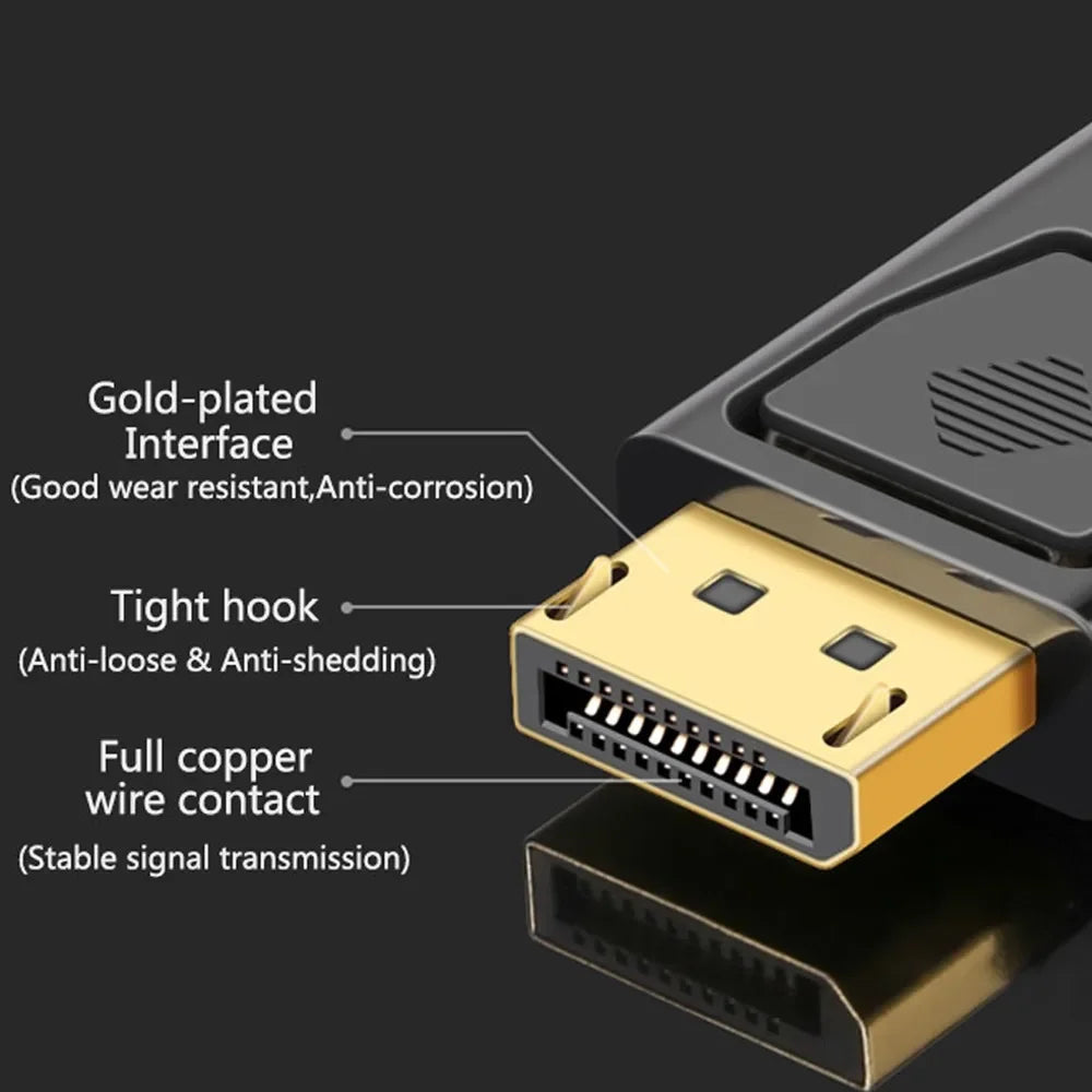 DP to  Male to Female Converter 4K Display Port to -Compatible Adapter Video Audio HD Cable for PC TV Laptop Projector