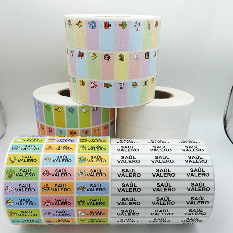 120pcs Name Tag Custom Waterproof Kawaii Stickers Decals Personalized Name Label for Children School Stationery Bottle Sticker