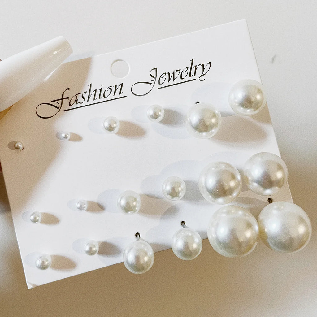 LETAPI 12 pairs/set Female Pearl Earrings Set For Women Bohemian Geometric Stud Earrings for Women Fashion Jewelry Gifts