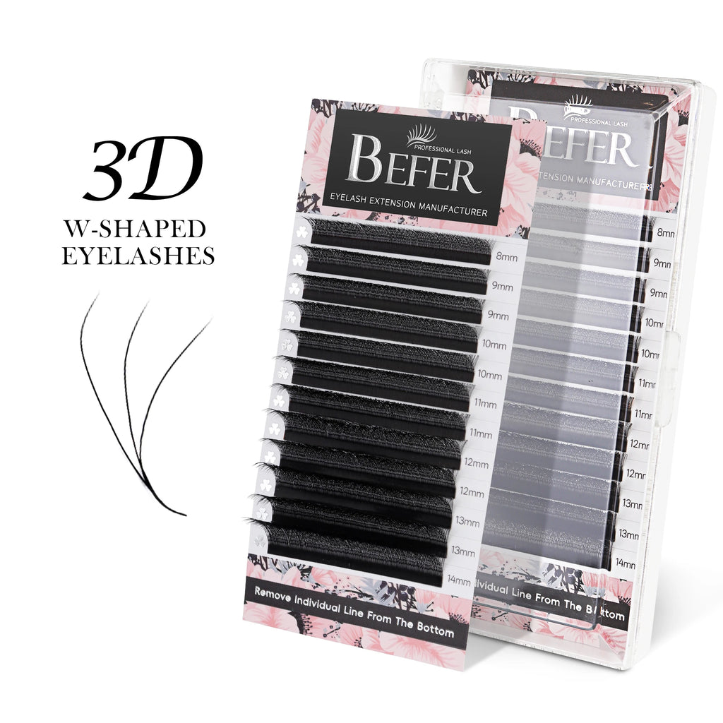 Befer Cilios YY/3D/4D/5D/6D W Shaped Fake Eyelashes Extension Technologic Fiber High Quality Soft Natural Professional Wholesale