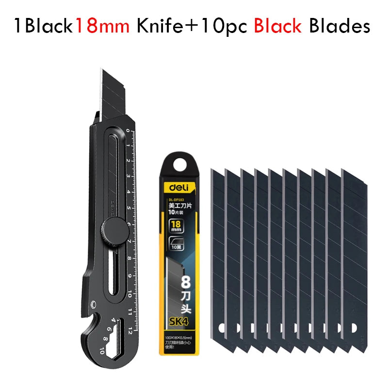 Multifunctional Utility Knife 6 in 1 Stainless Steel нож канцелярия Stationery All Purpose Cutter Bottle Tin Opener Screw Ruler