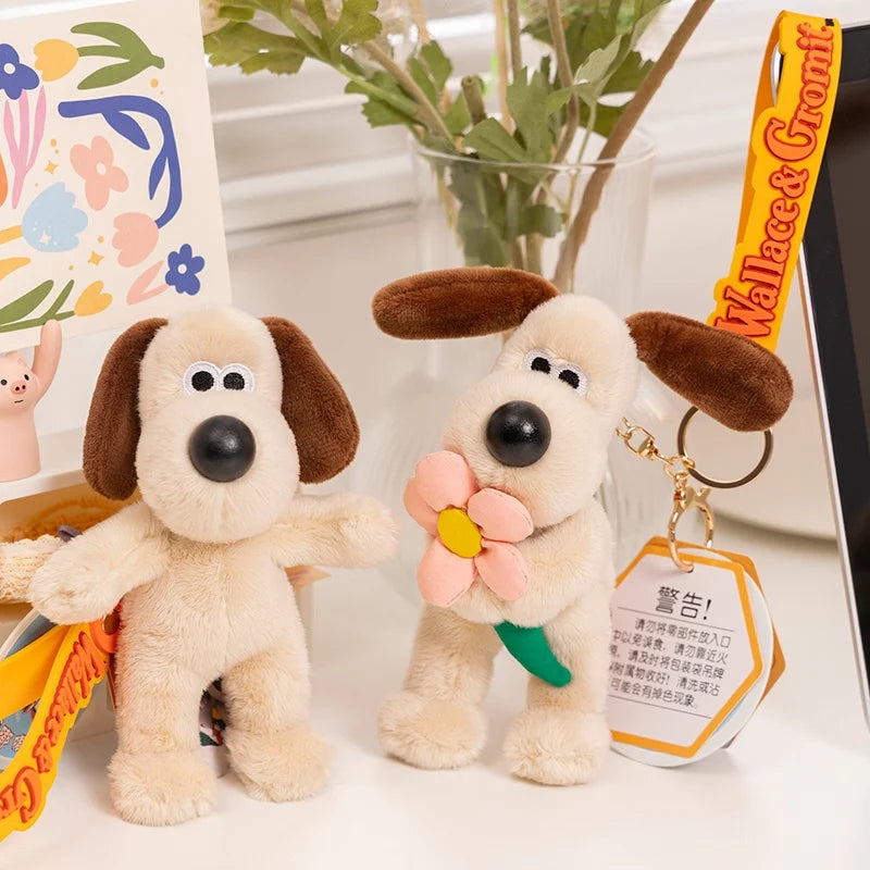 Original Wallace&Gromit Plush Toy Kawaii Gromit Wallace Toys Cartoon Dogs Bag Pendant Key Chain Anime Cute Puppy Stuffed Dolls