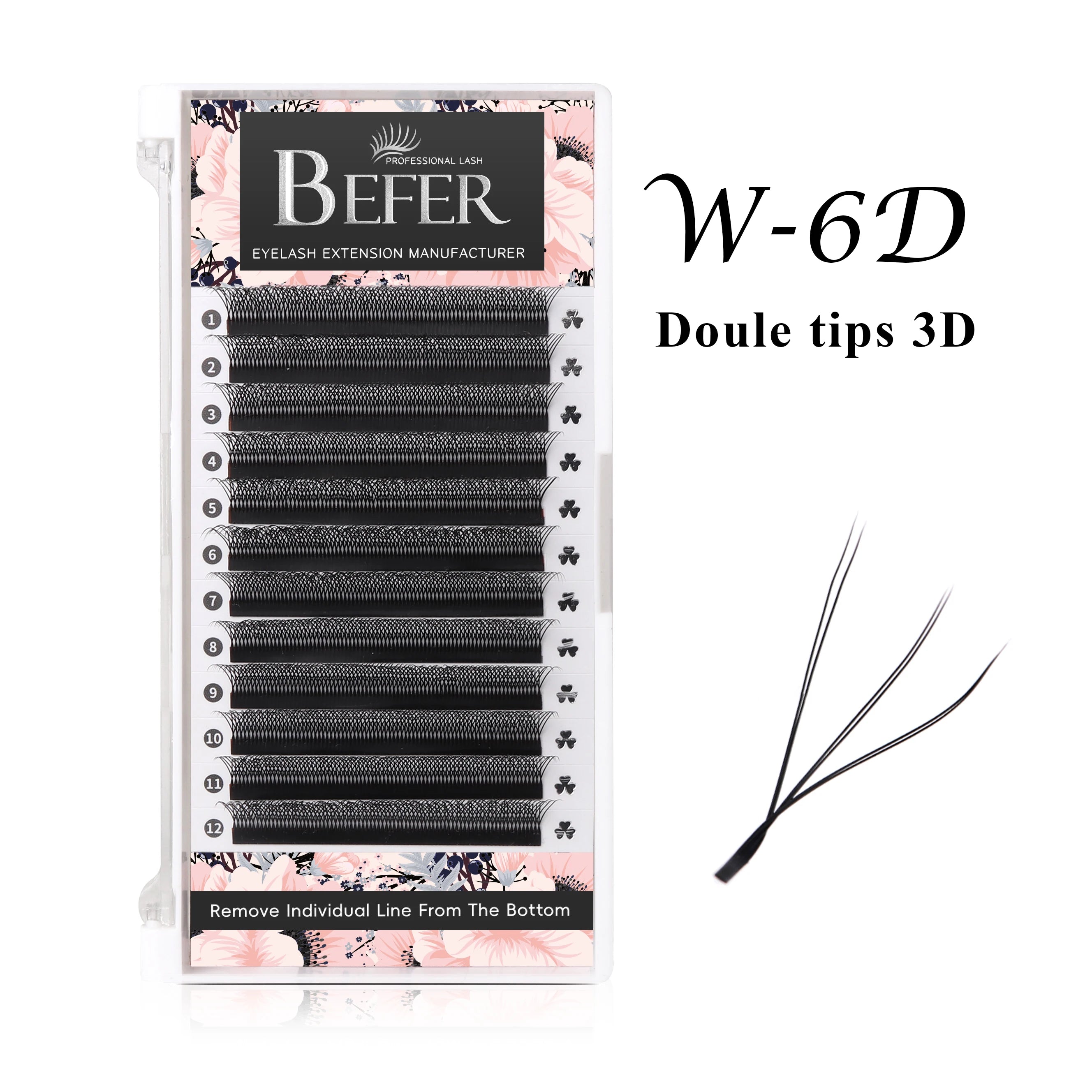 Befer Cilios YY/3D/4D/5D/6D W Shaped Fake Eyelashes Extension Technologic Fiber High Quality Soft Natural Professional Wholesale