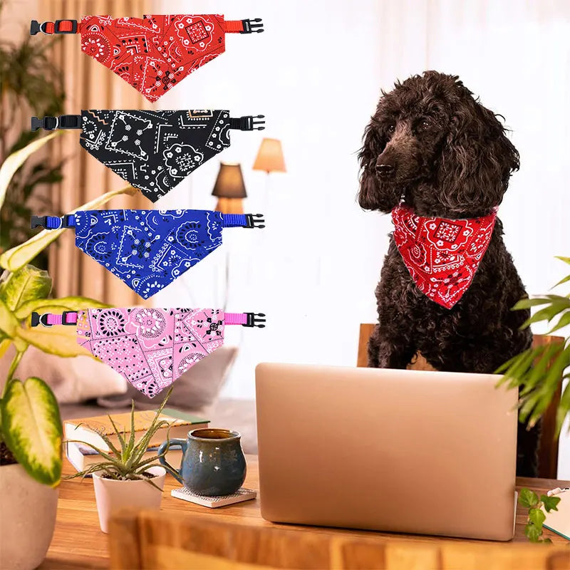 Adjustable Pet Puppy Cat Scarf For Cat Small Medium Large Dogs Bandana Collar Birthday Party Dress Up Pet Accessories
