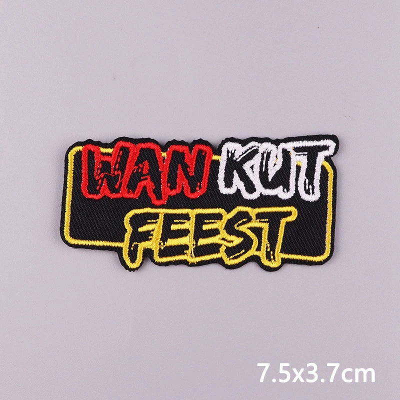 2025 New Designs Netherland Oeteldonk Carnival Iron On Patches For Clothes Oeteldonk Emblem Frog Embroidery Patch Festival Badge