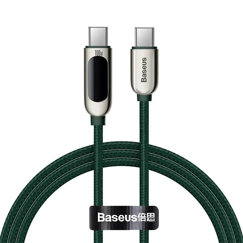 Baseus Digital Dispaly USB Type C To USB C Cable For iPhone16 15 100W Fast Charging Charger Wire Cord For Macbook Xiaomi Samsung