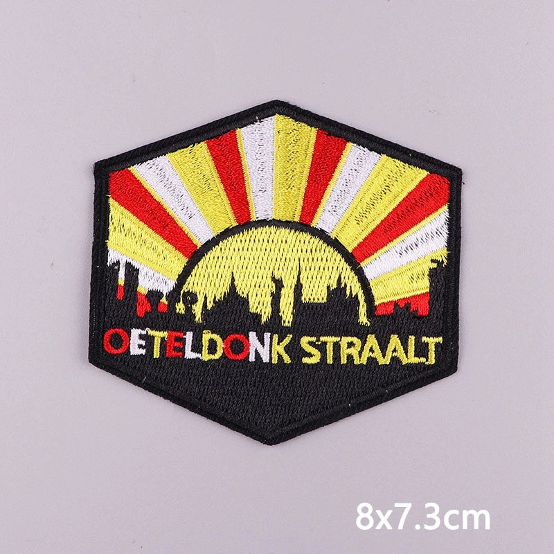 2025 New Designs Netherland Oeteldonk Carnival Iron On Patches For Clothes Oeteldonk Emblem Frog Embroidery Patch Festival Badge