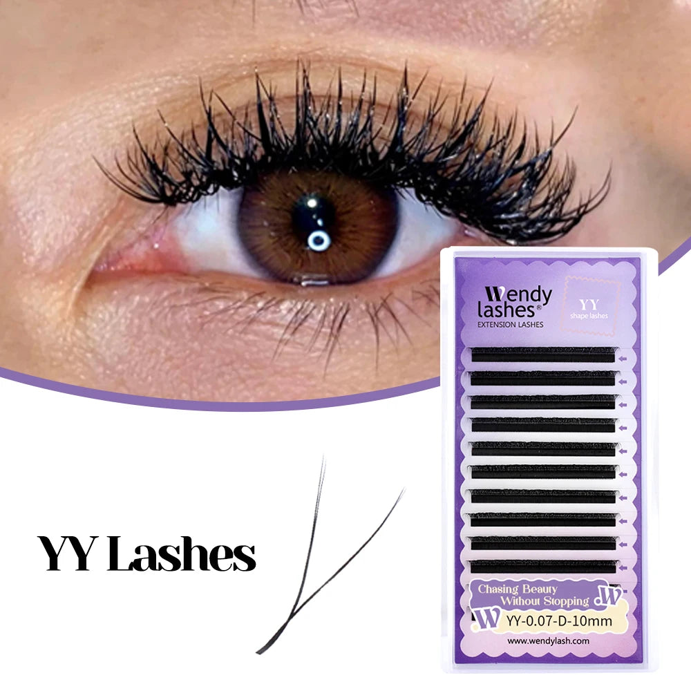 Wendy Lashes YY Shape Eyelash Extensions Automatic Flowering W Shape Bloom 3D 4D 5D 6D 8DPremade Supplies Black Lashes Cilios 5D