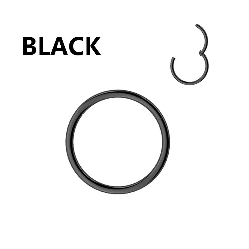 1PC Stainless Steel Nose Hoop Septum Piercing Clicker Hinged Segment Rings Lip Helix Daith Conch Cartilage Earrings Sexy Jewelry