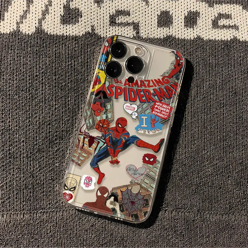 Spider Man Pendant Phone Case For iPhone 16 15 14 13 12 11 Pro Max 7 8 Plus XR XS Max Shockproof Lovely Anti Drop Cover Y2K
