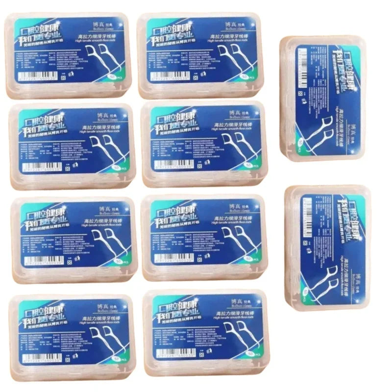 50Pcs/Box Portable Disposable Dental Floss Plastic Toothpick High-tension Dental Floss Stick Dental Floss Box ﻿Oral Care 치실 디스펜서