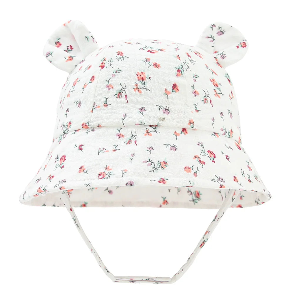 Muslin Cotton Baby Hat Summer Infant Cap Panama for Kids Soft Baby Sun Hats Girls Boys Bucket Hat Accessories Children 3-12M